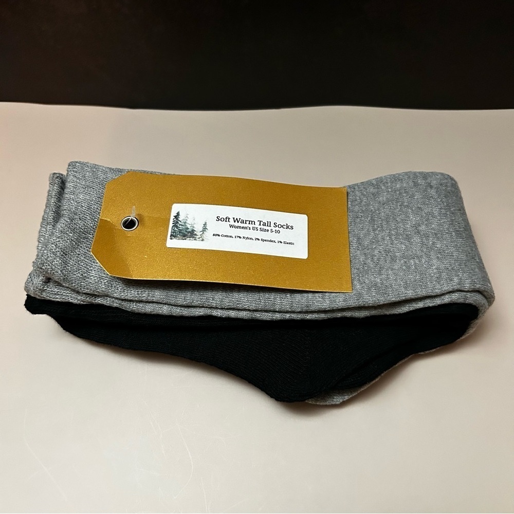 2 Pairs of Soft Warm Tall Socks Sizes 5-10